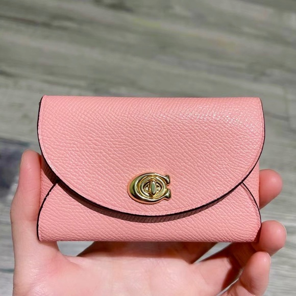 Coach Handbags - Coach Turn Lock Card Case In Candy Pink.